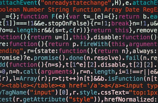 code on screen