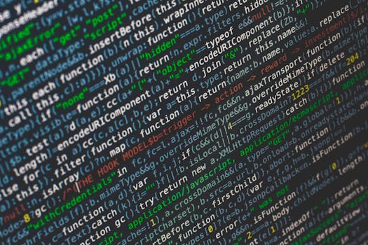 code on screen