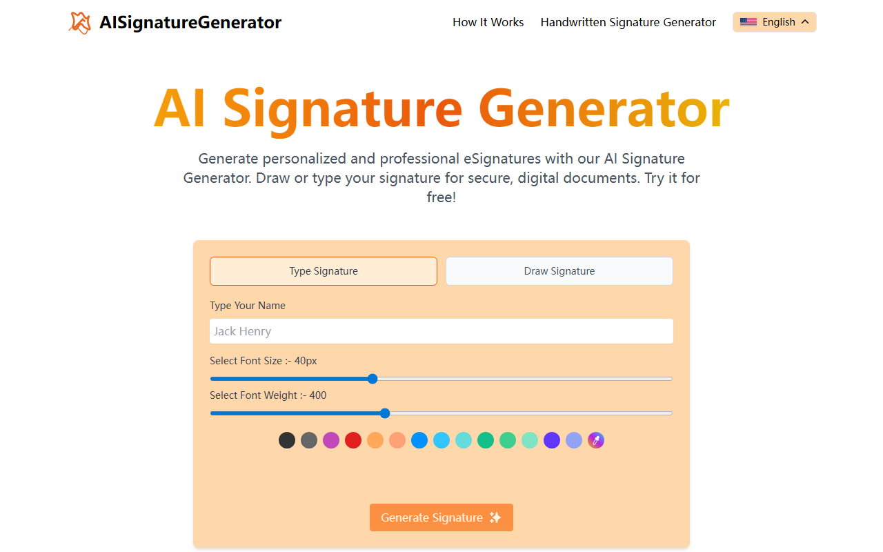 AI Signature Generator screenshot
