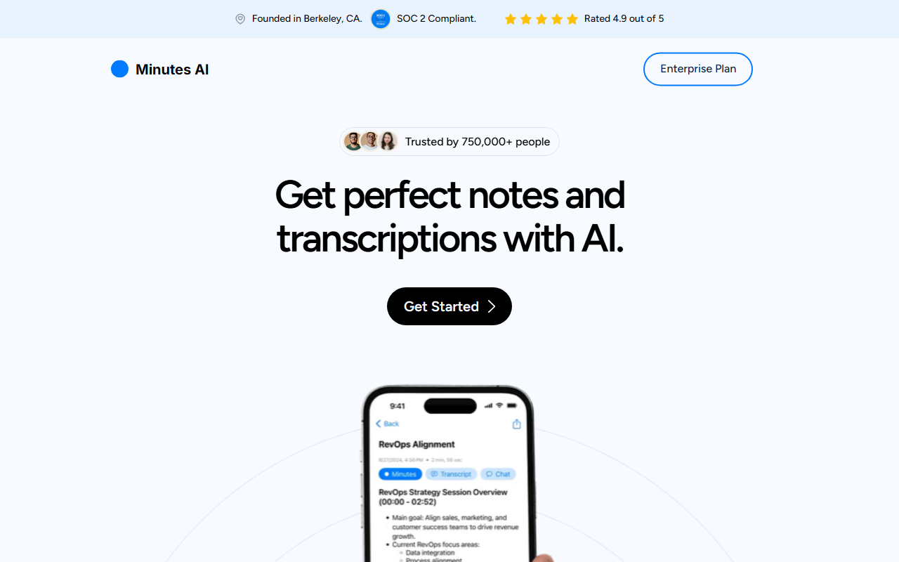 Minutes AI screenshot