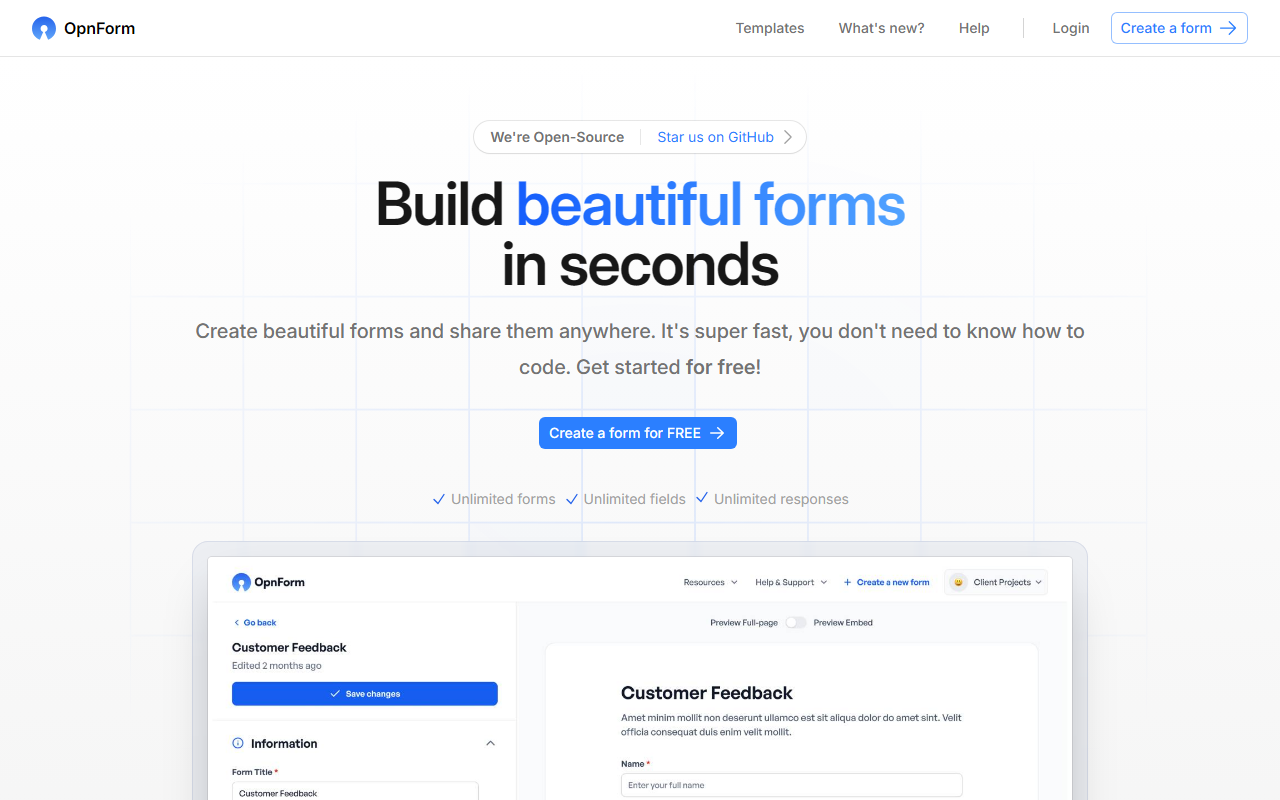 OpnForm screenshot