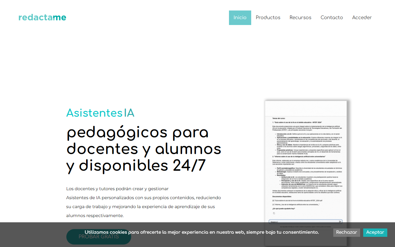 Redacta.me screenshot