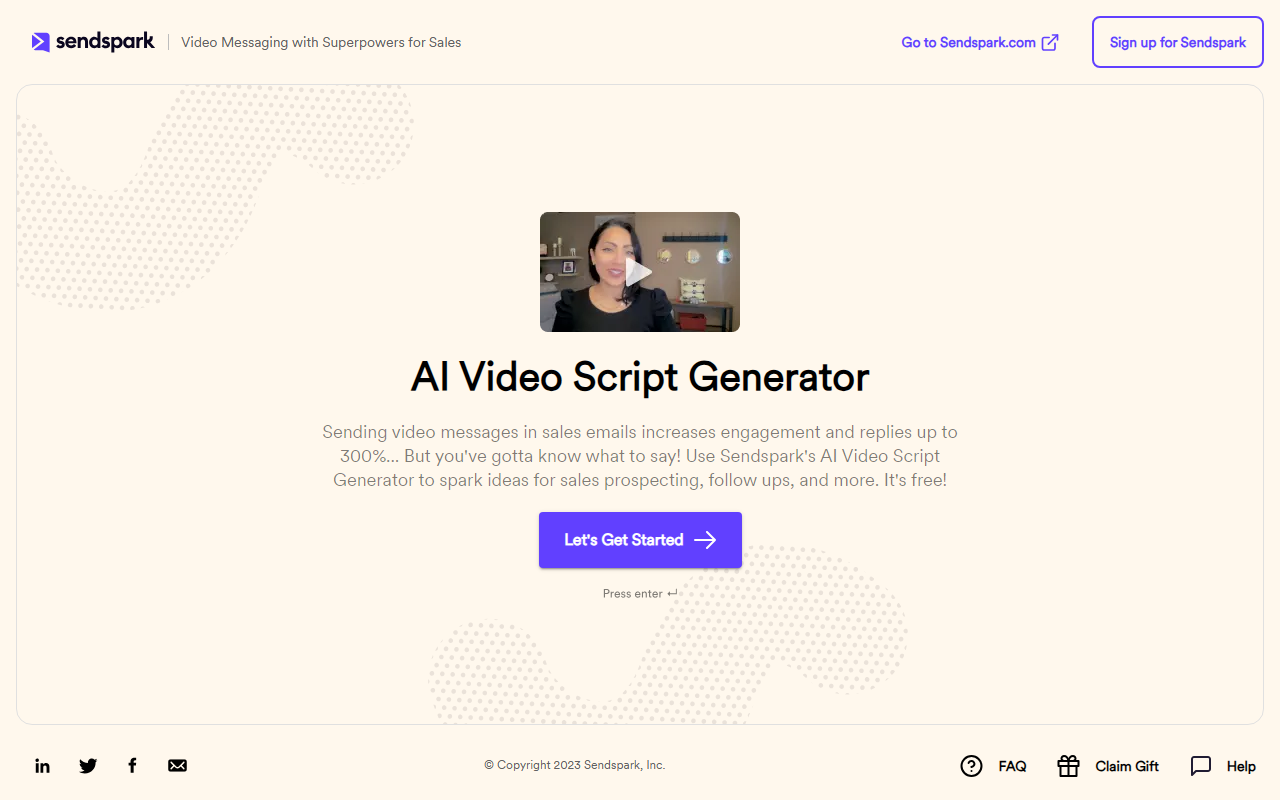 Sendspark screenshot