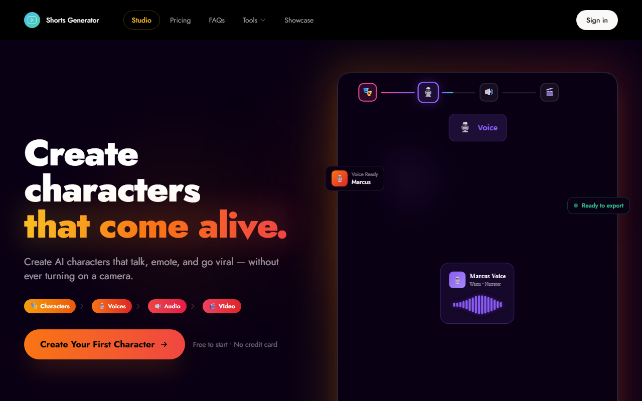 Shorts Generator screenshot