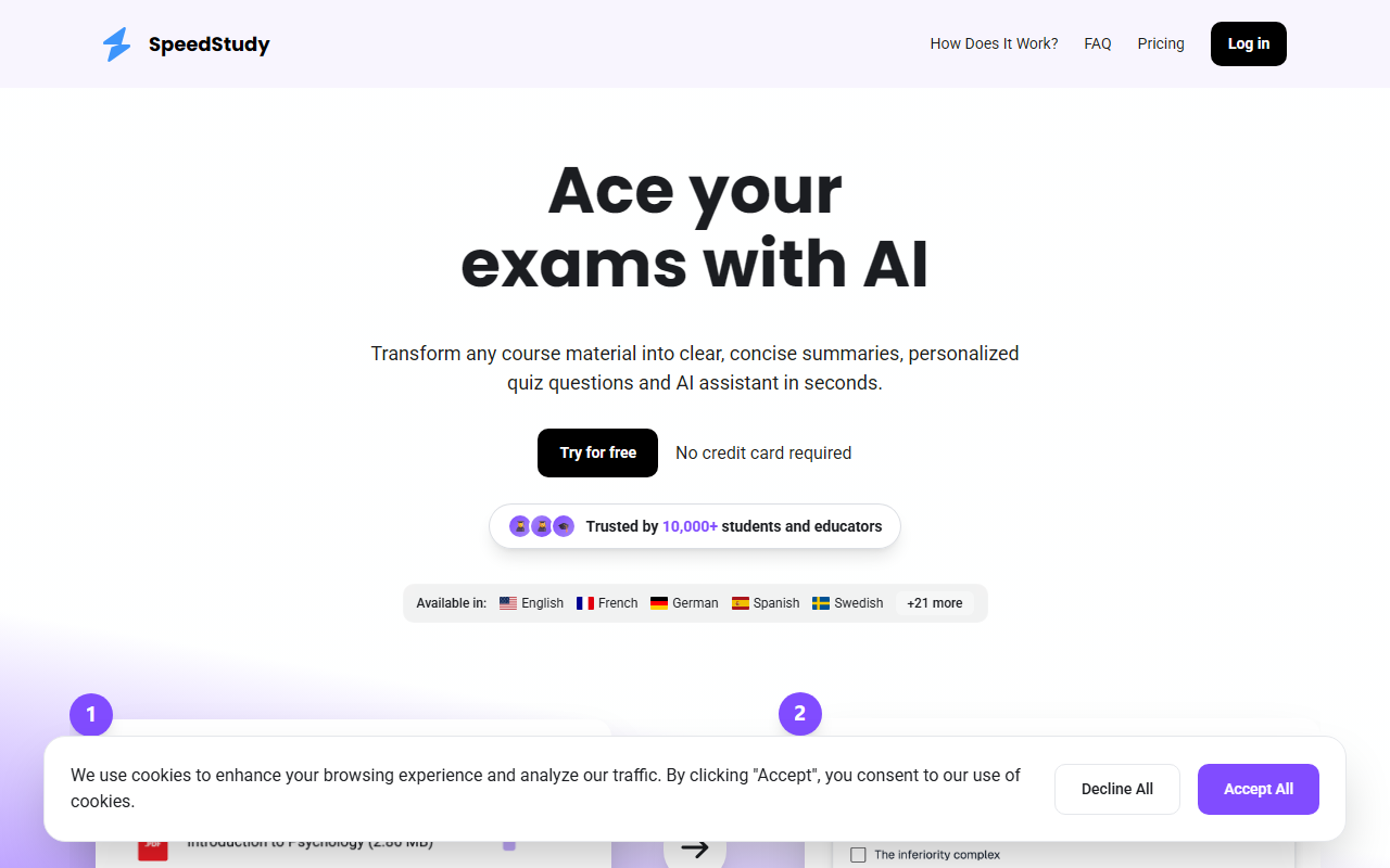 SpeedStudy screenshot