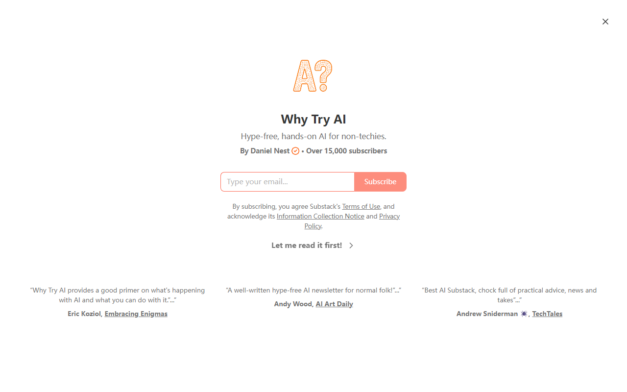Why Try AI screenshot